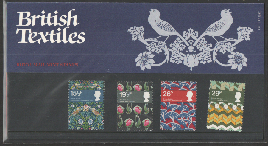 (image for) 1982 British Textiles Royal Mail Presentation Pack 137